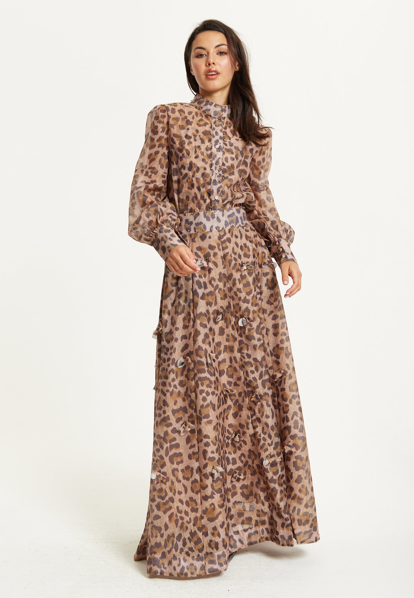 
                  
                    Leopard Print Maxi Skirt & Blouse Set
                  
                