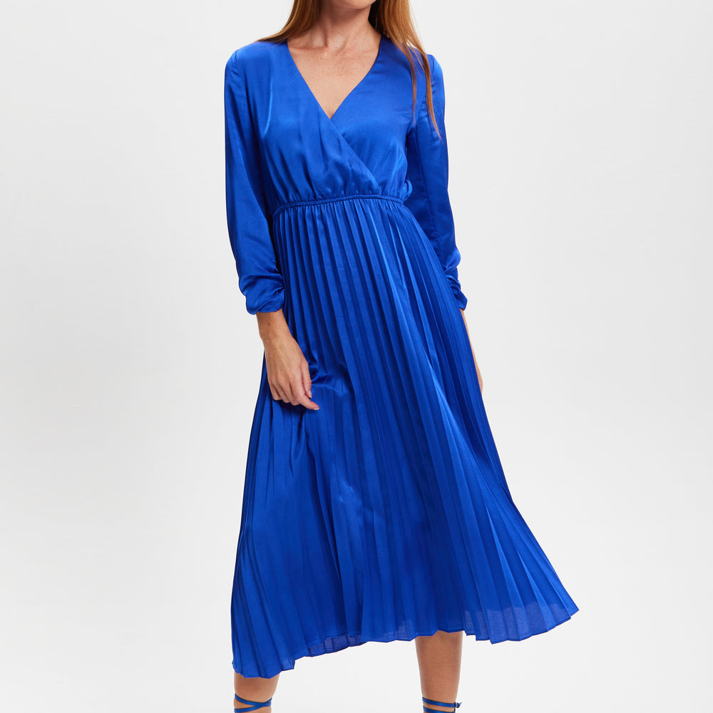 
                  
                    Liquorish Royal Blue Midi Dress With Pleat Details
                  
                