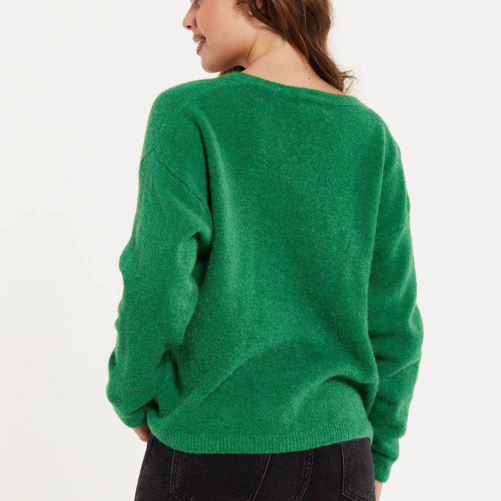 
                  
                    Liquorish Super Soft Cardigan in Green
                  
                