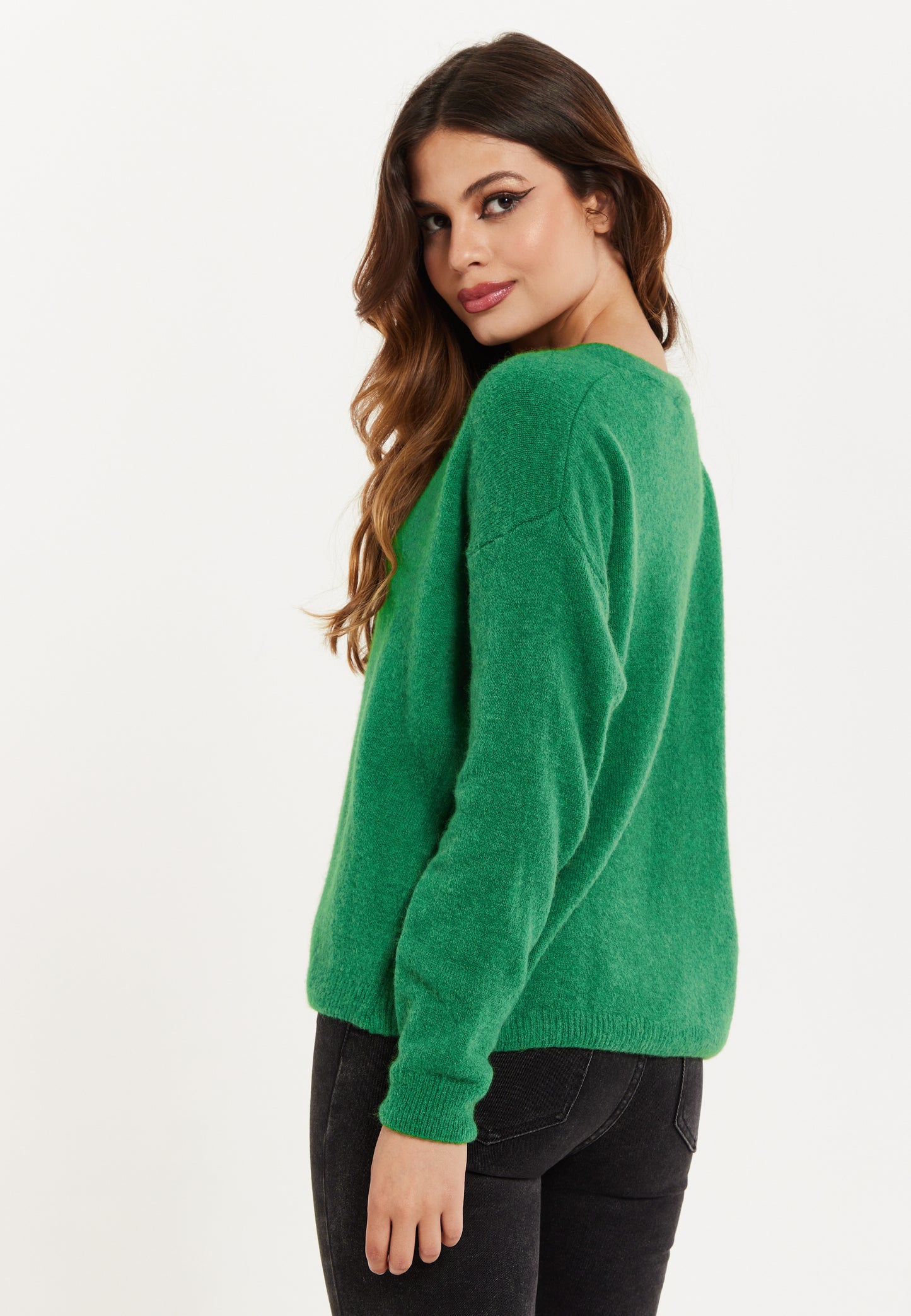 
                  
                    Liquorish Super Soft Cardigan in Green
                  
                