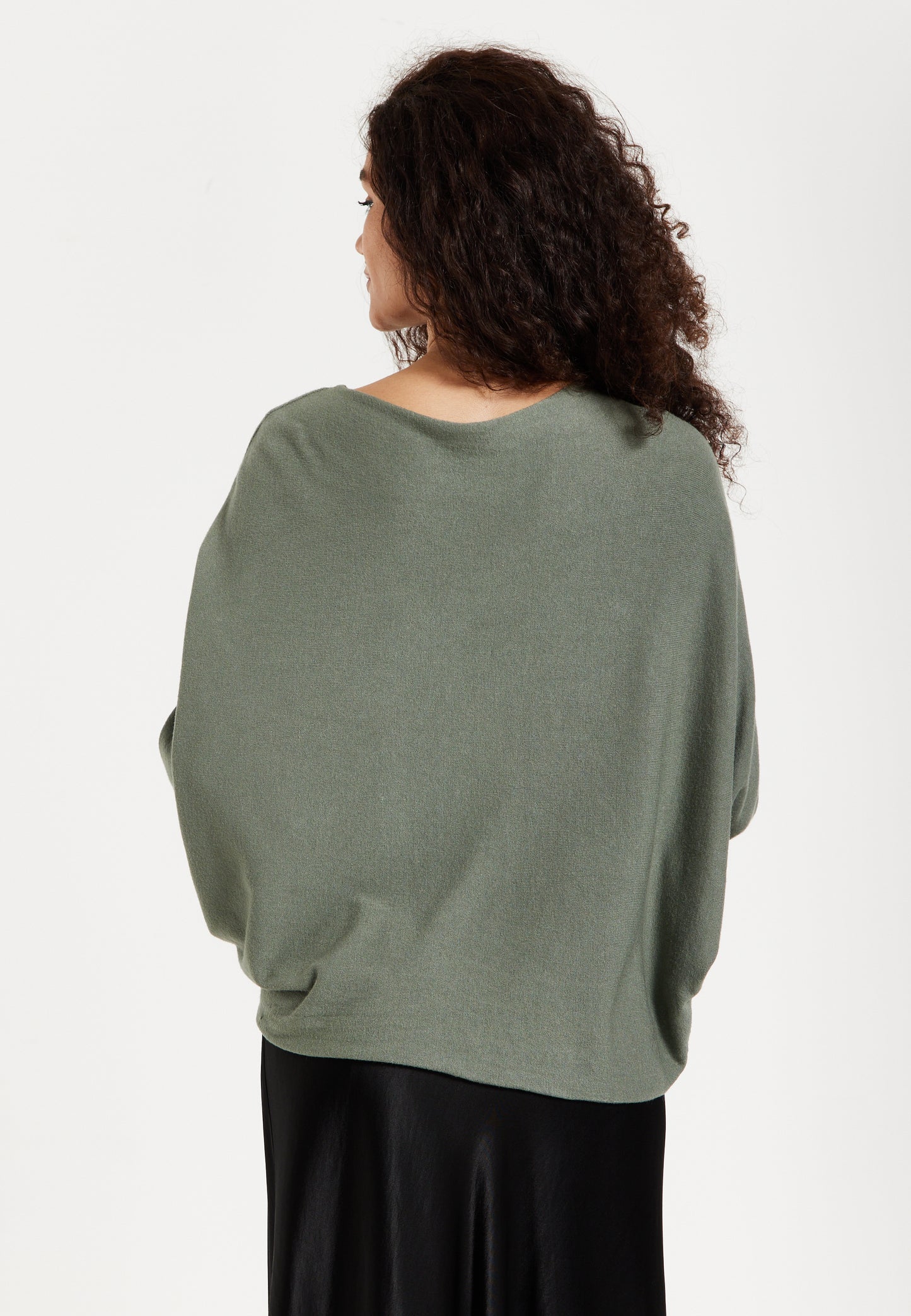 
                  
                    Women's Jumper Khaki Batwing Sleeve Soft Knit with Wide Boat Neckline for Effortless Chic Style
                  
                