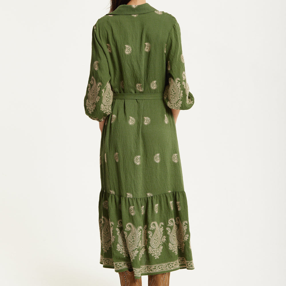 
                  
                    Paisley Embroidered Midi Shirt Dress
                  
                