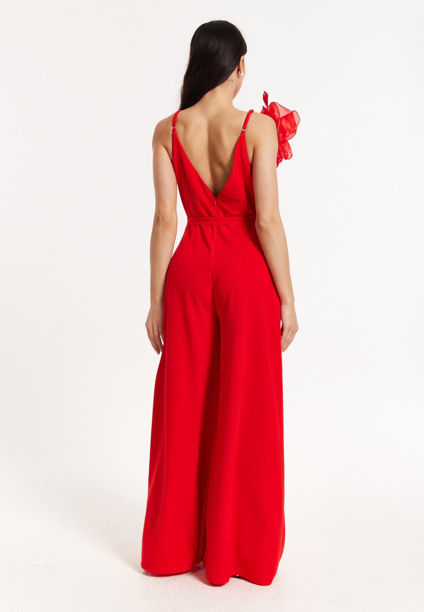 
                  
                    Red Floral Shoulder Wide-Leg Jumpsuit
                  
                