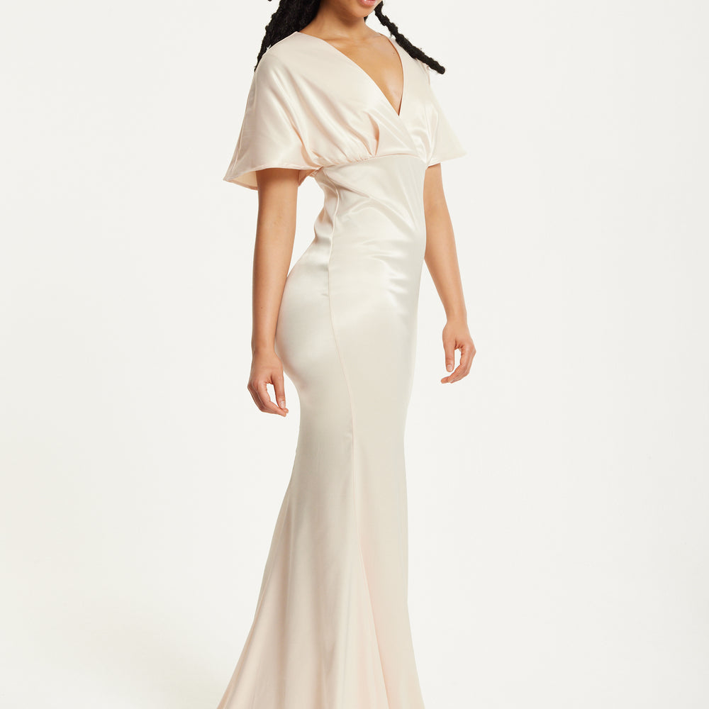 
                  
                    Short Sleeve Light Champagne Maxi Dress
                  
                