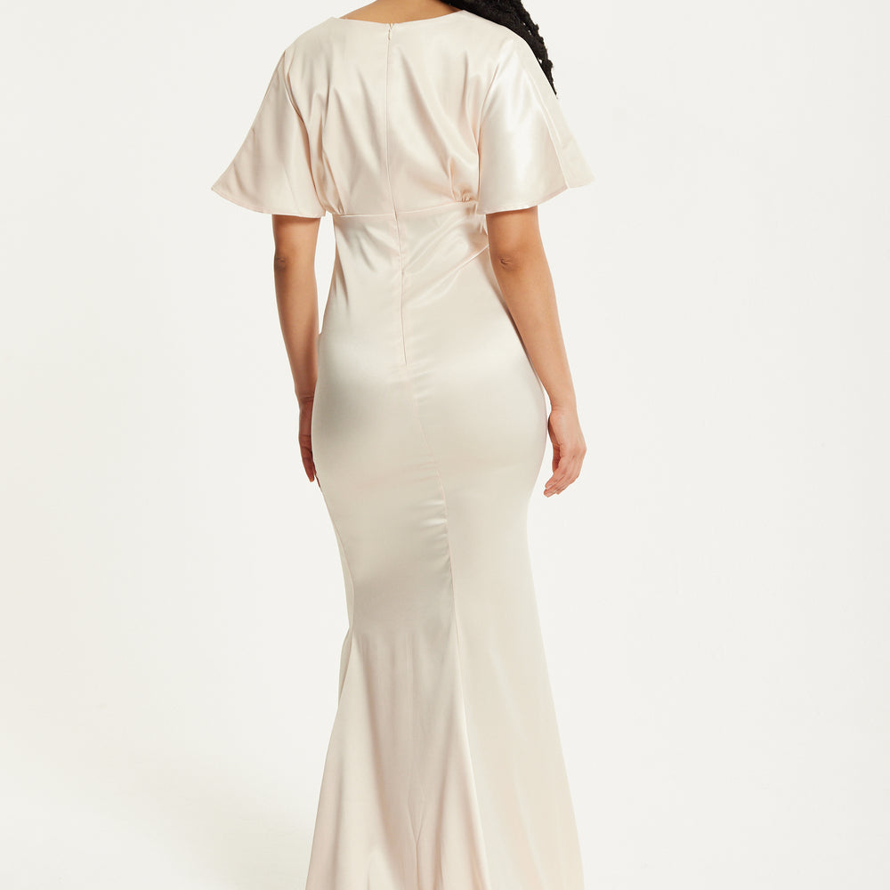 
                  
                    Short Sleeve Light Champagne Maxi Dress
                  
                