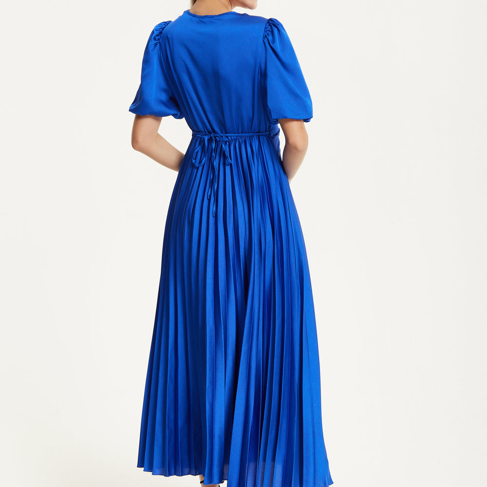 
                  
                    Royal Blue Pleated Midi Dress
                  
                