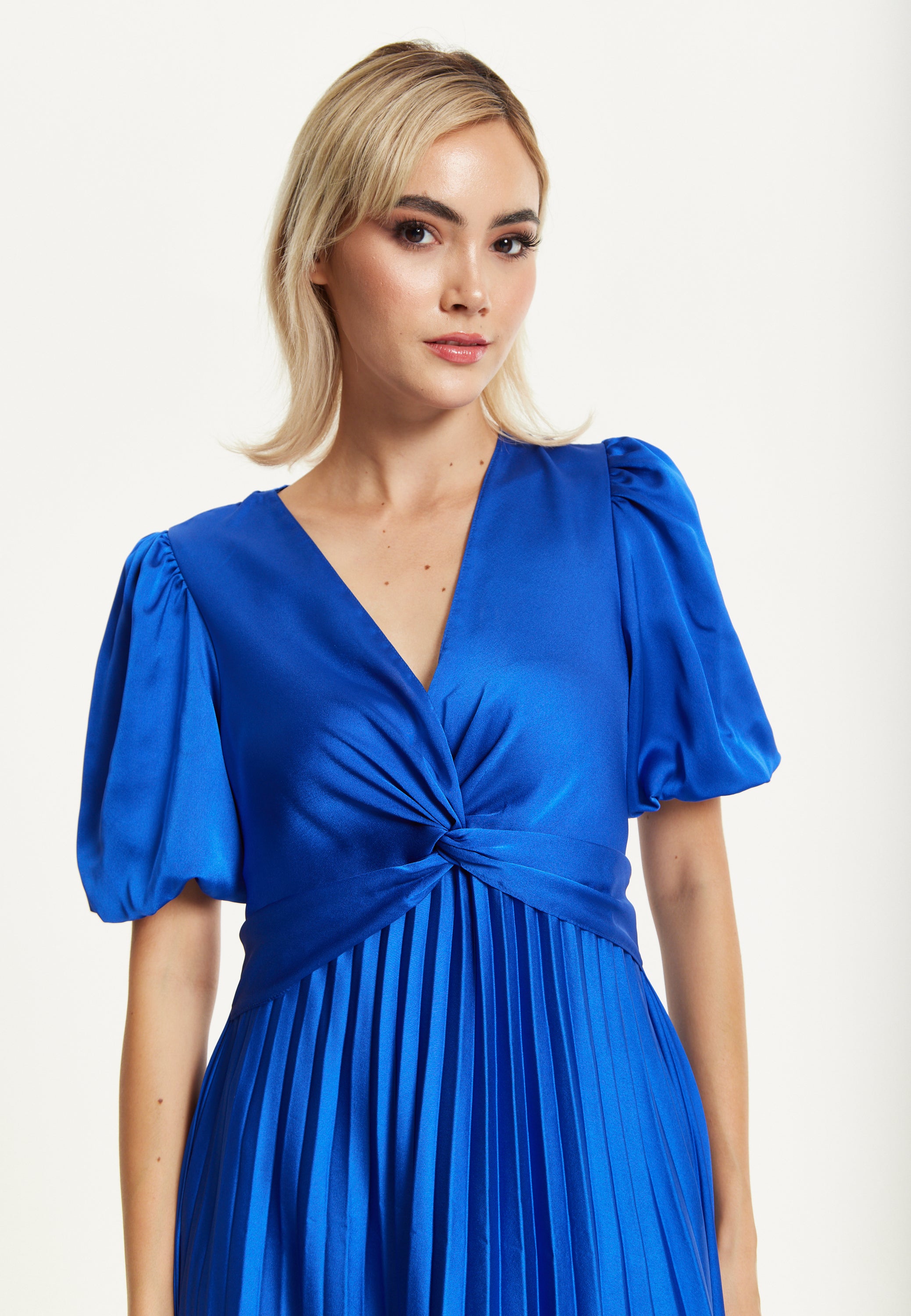royal blue pleated midi dress Royal Blue Pleated Midi Dress – Liquorish Online