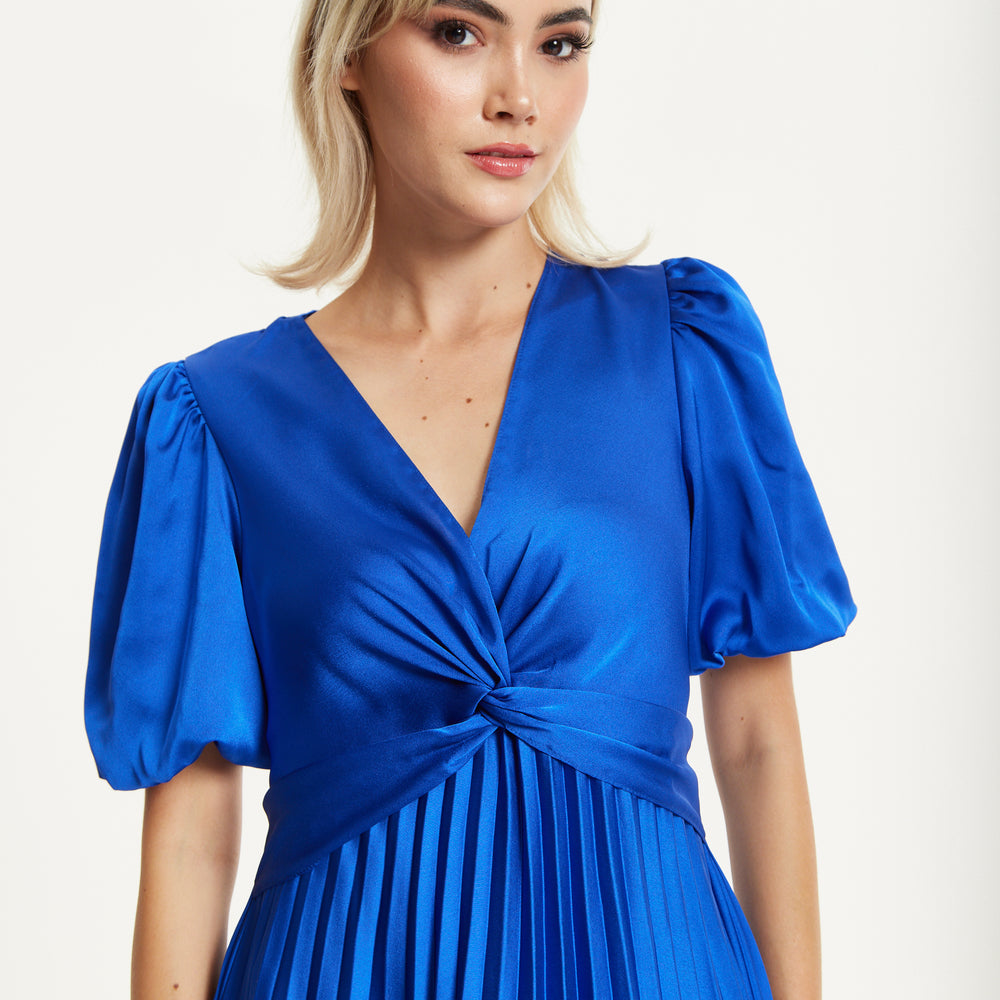
                  
                    Royal Blue Pleated Midi Dress
                  
                