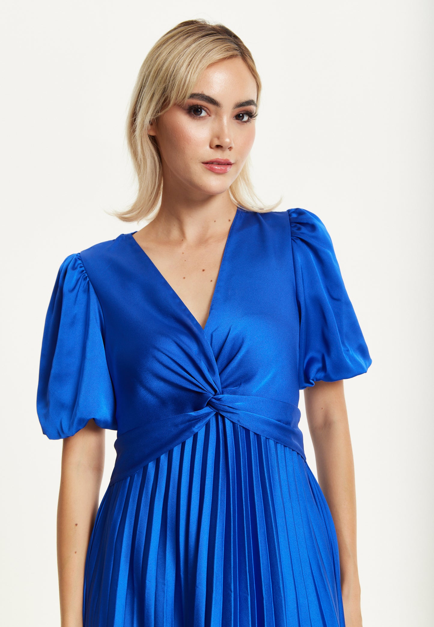 
                  
                    Royal Blue Pleated Midi Dress
                  
                