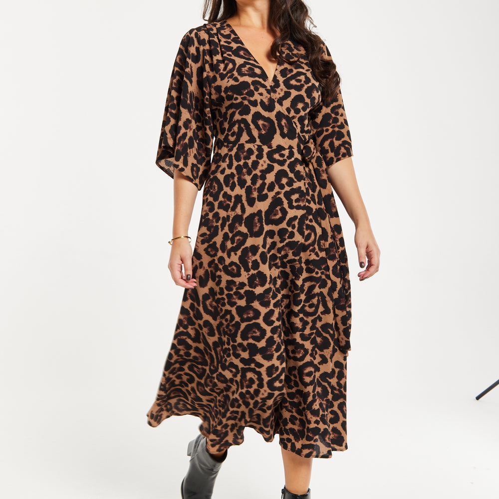 
                  
                    Leopard Midi Dress With Short Sleeves
                  
                