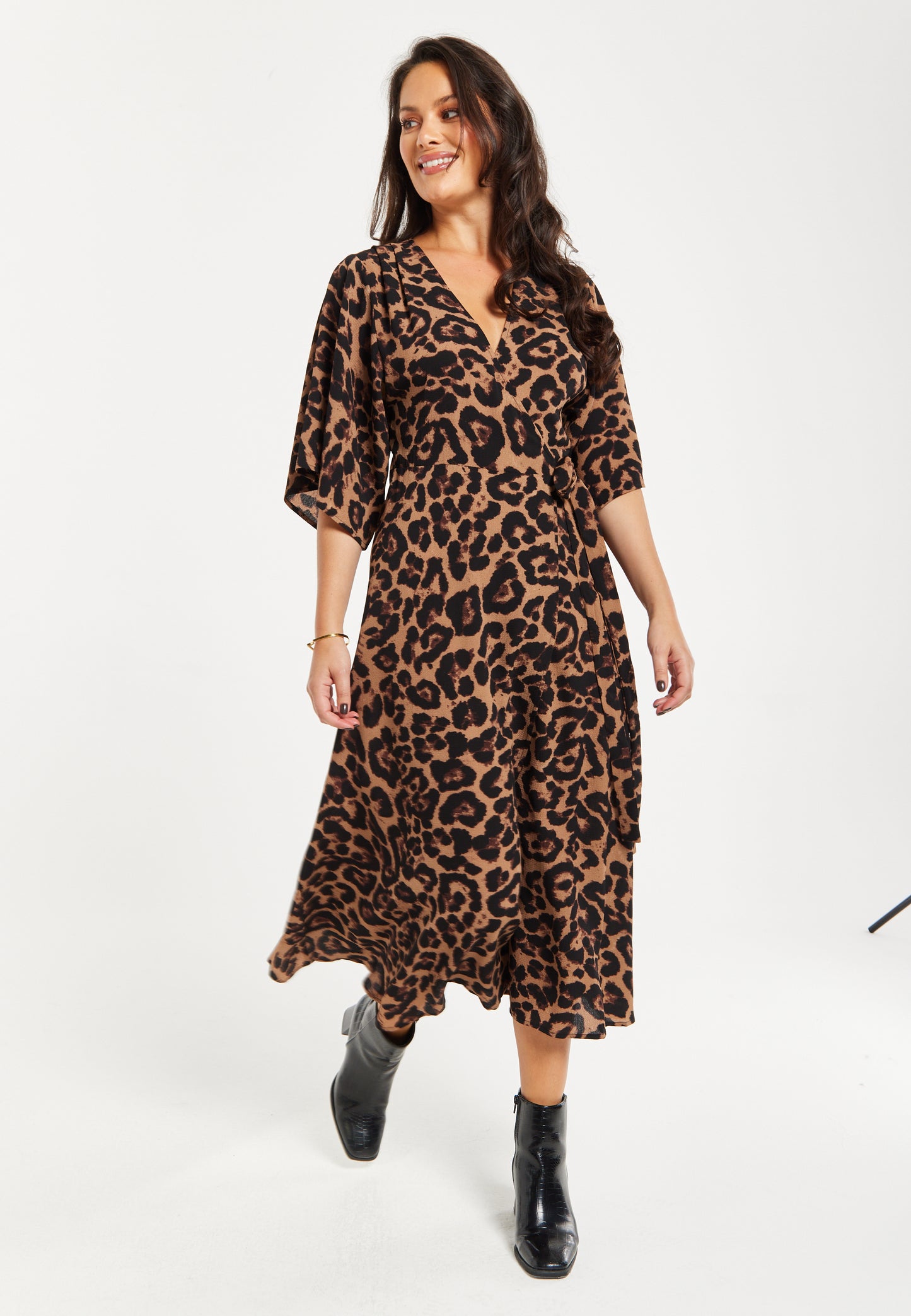 
                  
                    Leopard Midi Dress With Short Sleeves
                  
                