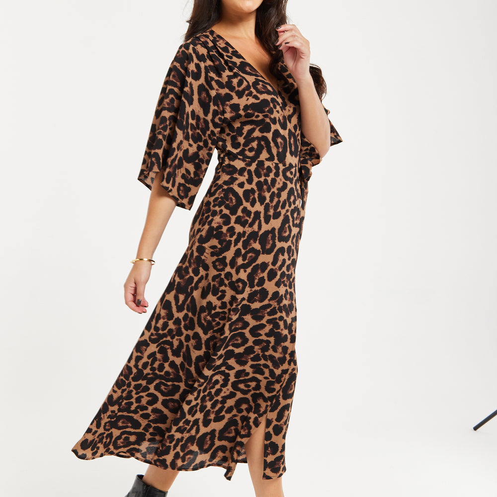 
                  
                    Leopard Midi Dress With Short Sleeves
                  
                