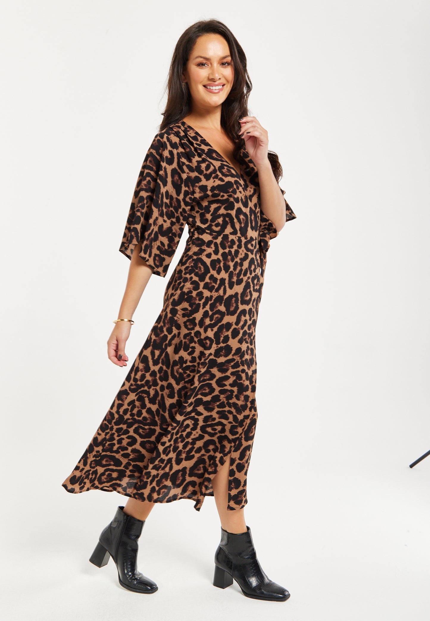 
                  
                    Leopard Midi Dress With Short Sleeves
                  
                