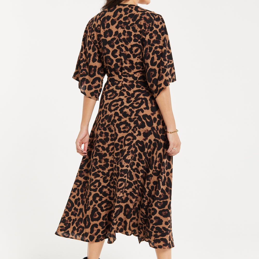 
                  
                    Leopard Midi Dress With Short Sleeves
                  
                