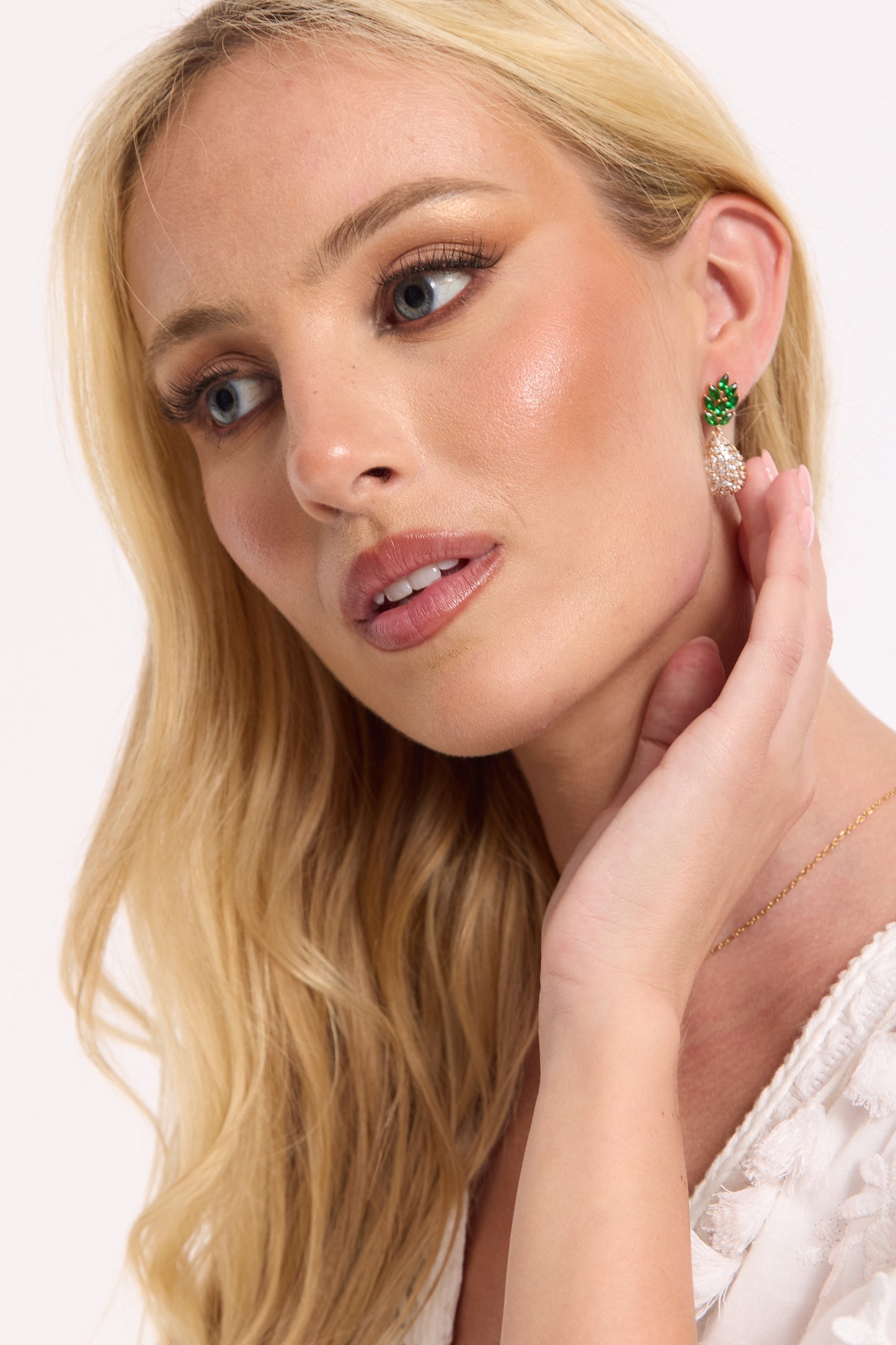 
                  
                    Gold Pineapple Crystal Drop Earrings
                  
                