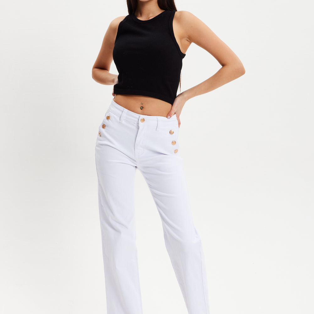 
                  
                    Liquorish White Skinny Jeans With Three Button Pockets
                  
                