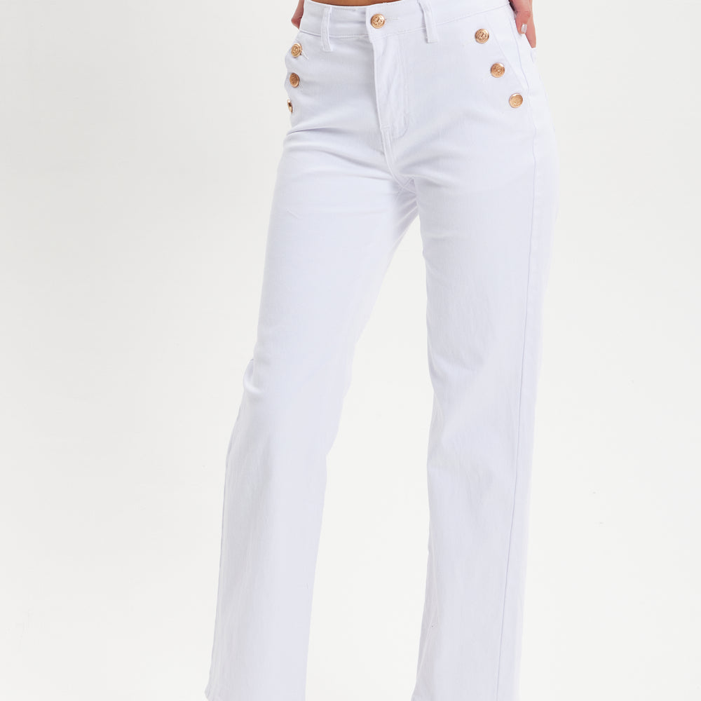 
                  
                    Liquorish White Skinny Jeans With Three Button Pockets
                  
                