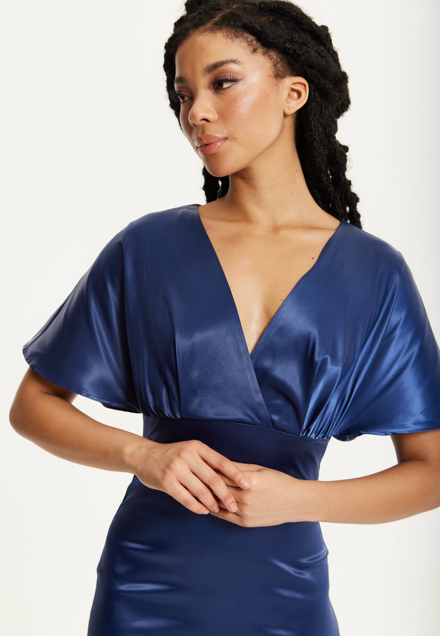 
                  
                    Short Sleeve Navy Maxi Dress
                  
                