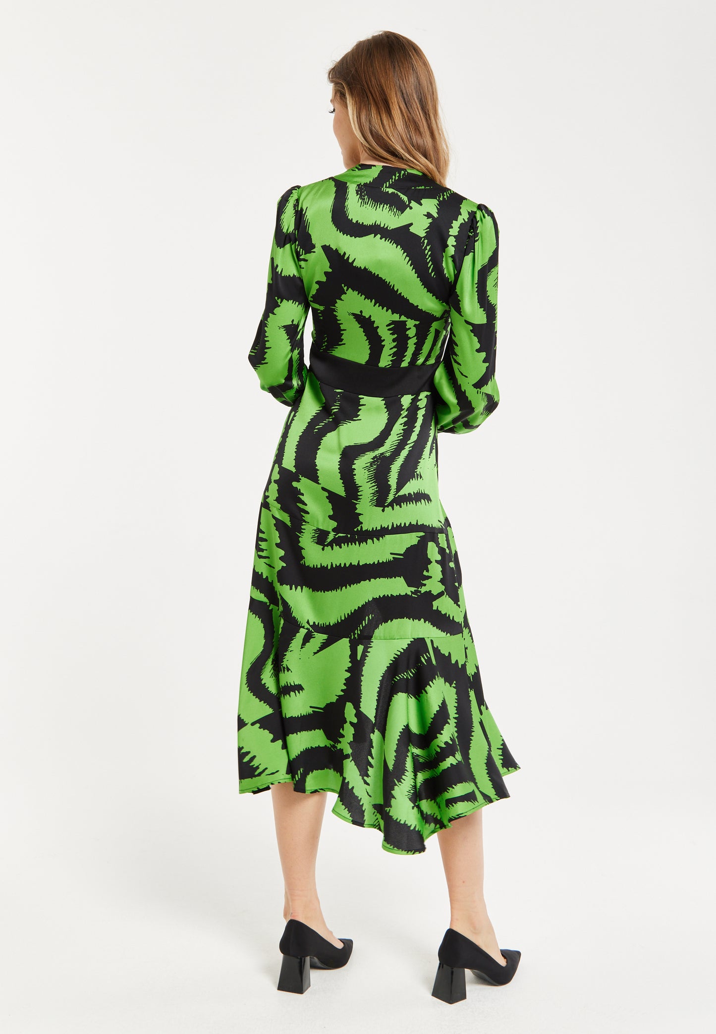 
                  
                    Women's Midi Dress in Zebra Print with Front Slit and Long Sleeves - Stylish Statement Piece by Liquorish
                  
                