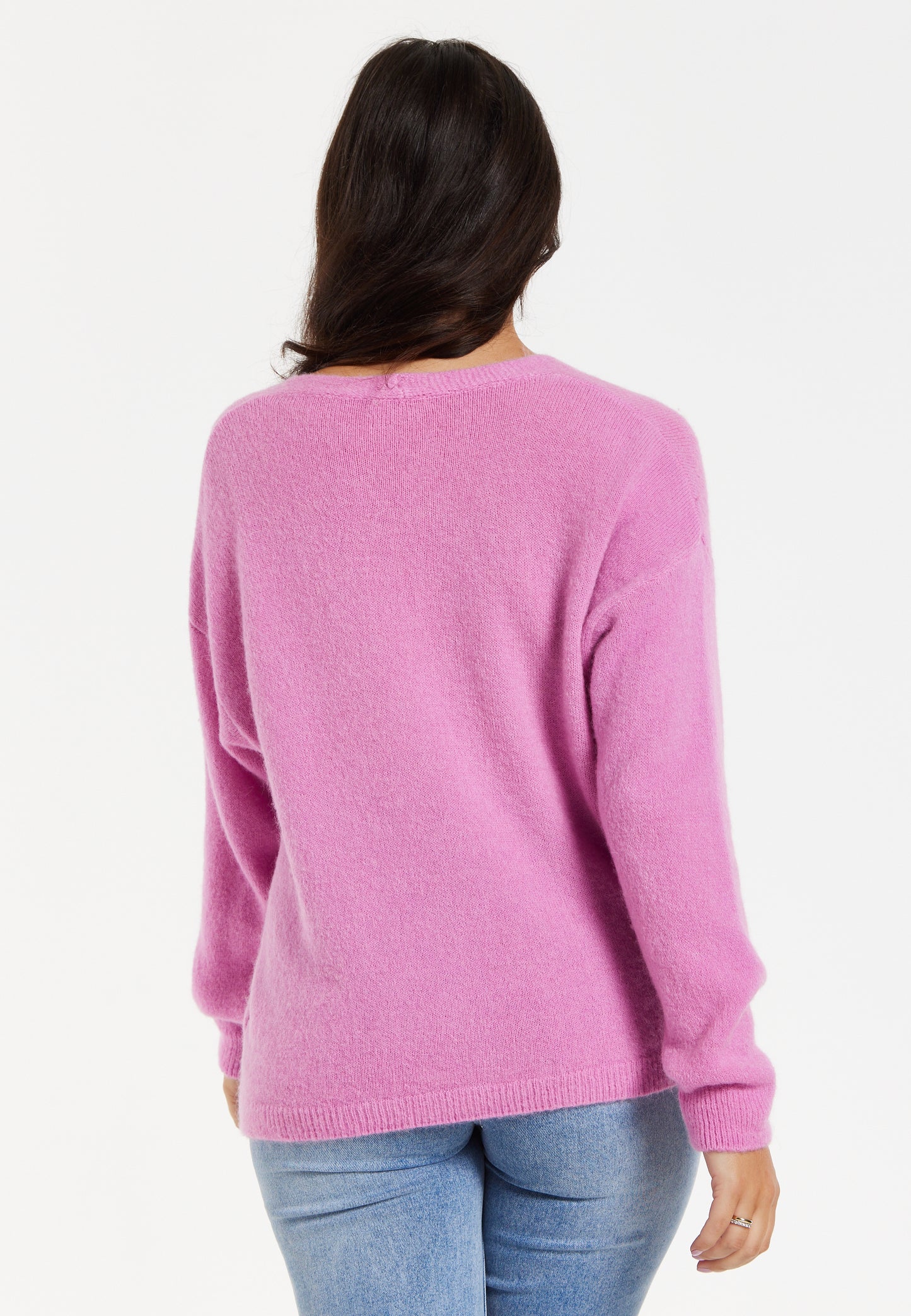 
                  
                    Liquorish Super Soft Knitted Alpaca Cardigan in Pink
                  
                