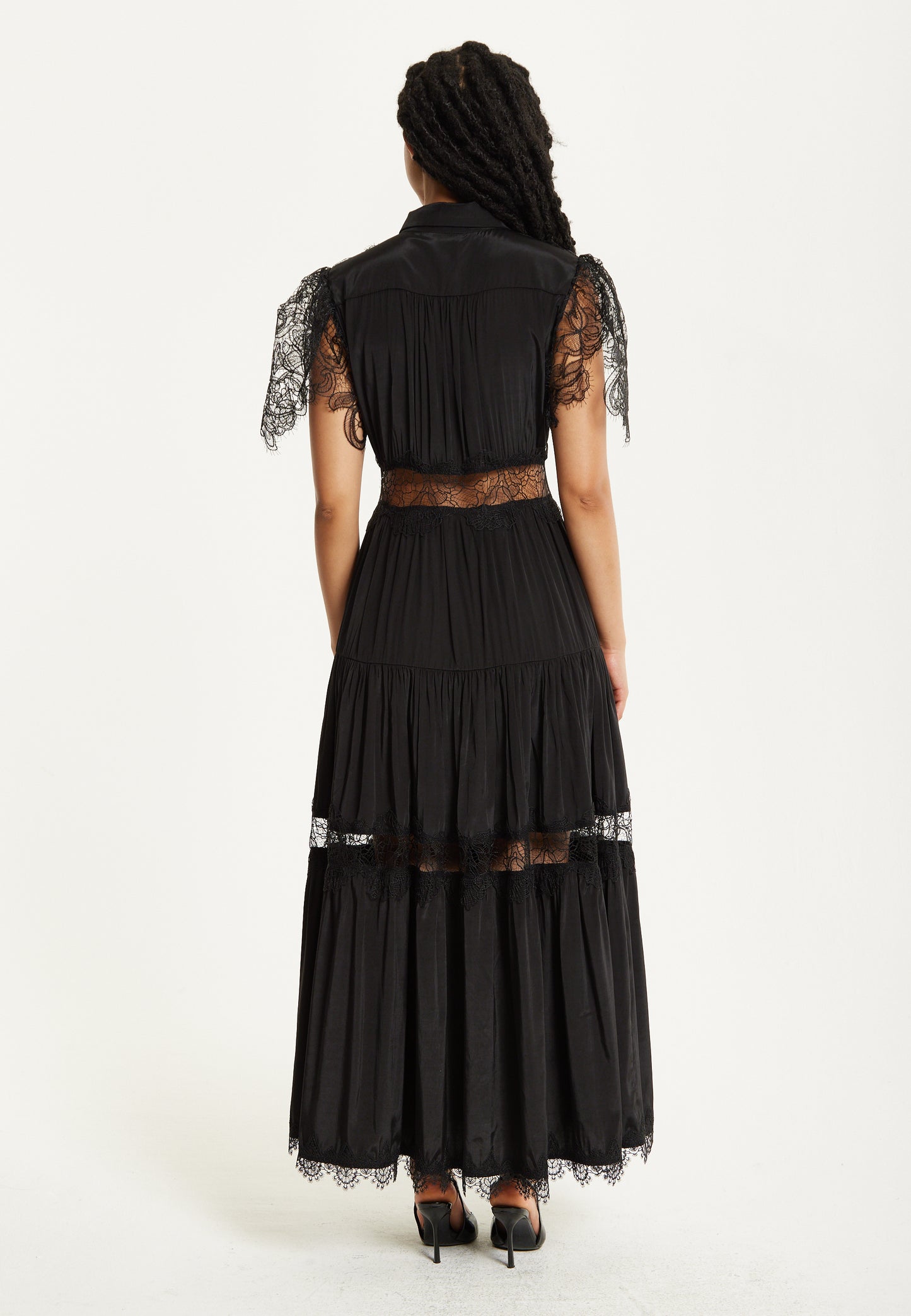 
                  
                    Black Lace Panel Maxi Dress
                  
                