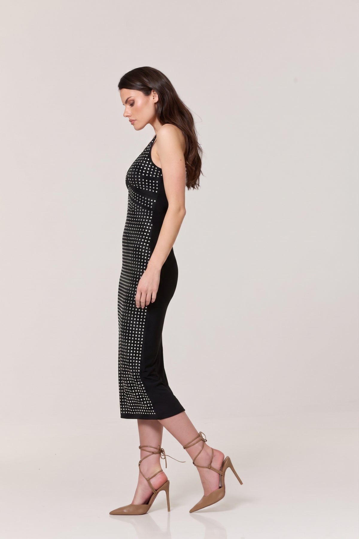 
                  
                    Black Diamante Bodycon Midi Dress
                  
                