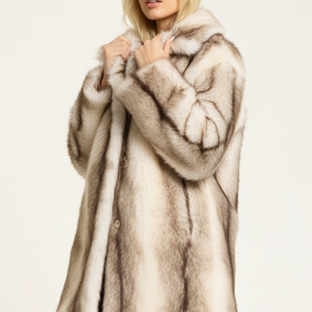 
                  
                    Beige Ombre Faux Fur Midi Coat
                  
                