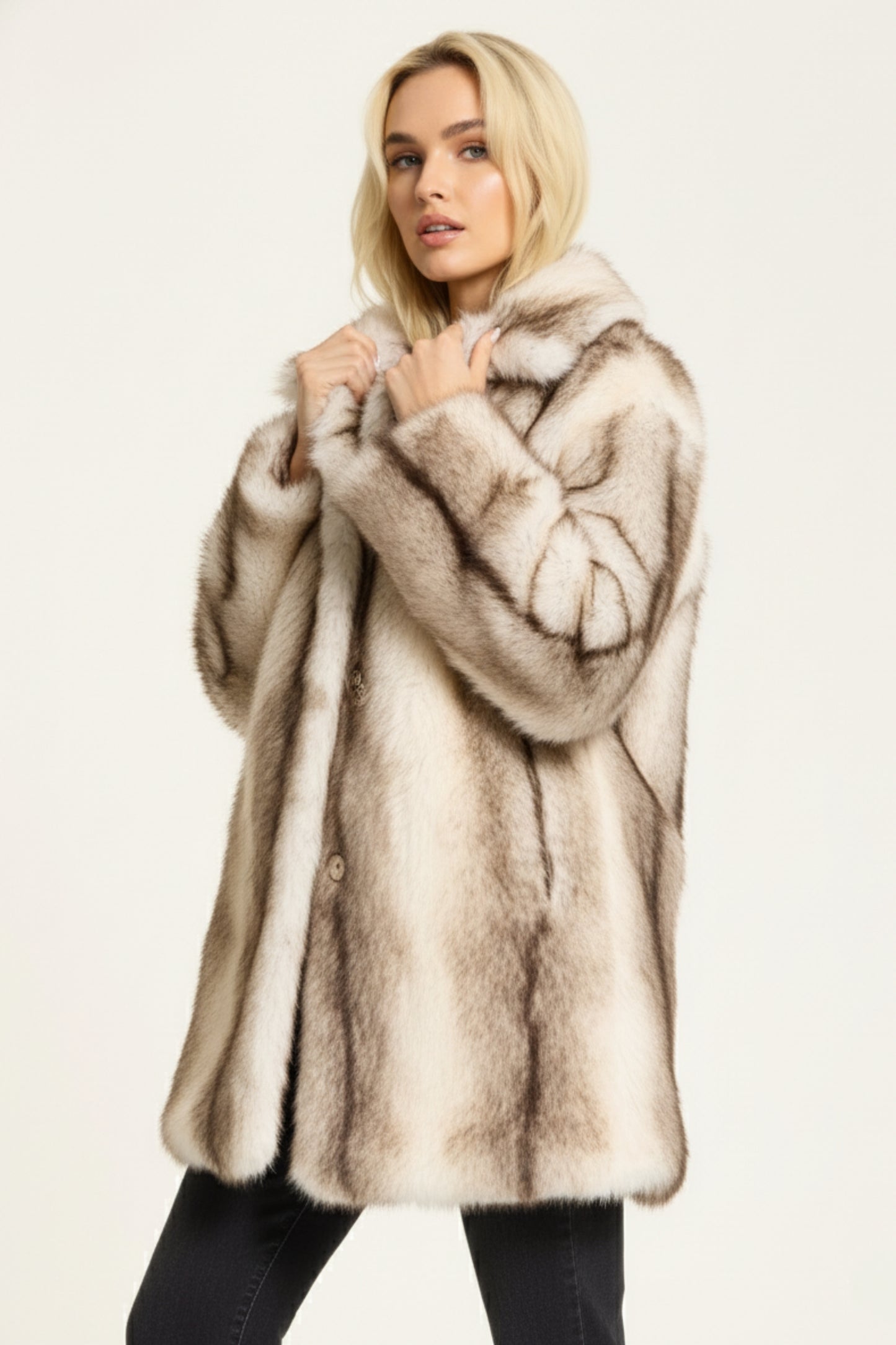 
                  
                    Beige Ombre Faux Fur Midi Coat
                  
                