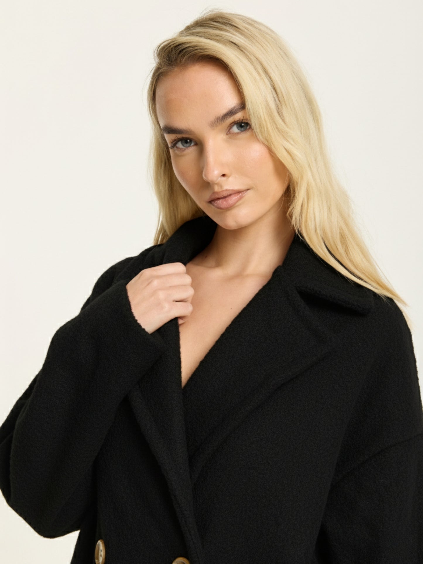 
                  
                    Black Wool Blend Double Breasted Coat
                  
                