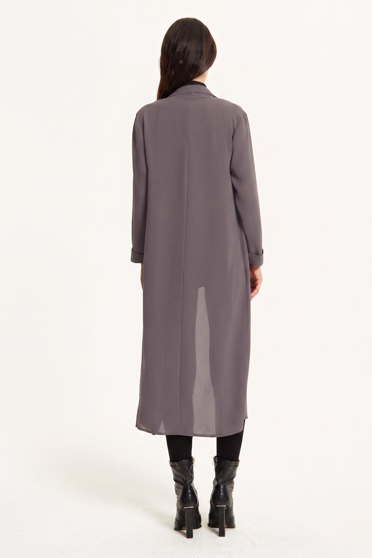 
                  
                    Grey Waterfall Duster Coat
                  
                