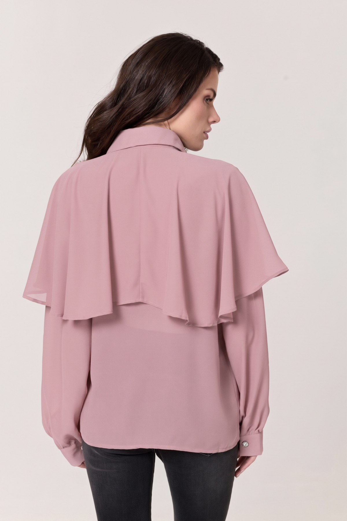 
                  
                    Pink Cape Detail Pleated Blouse
                  
                
