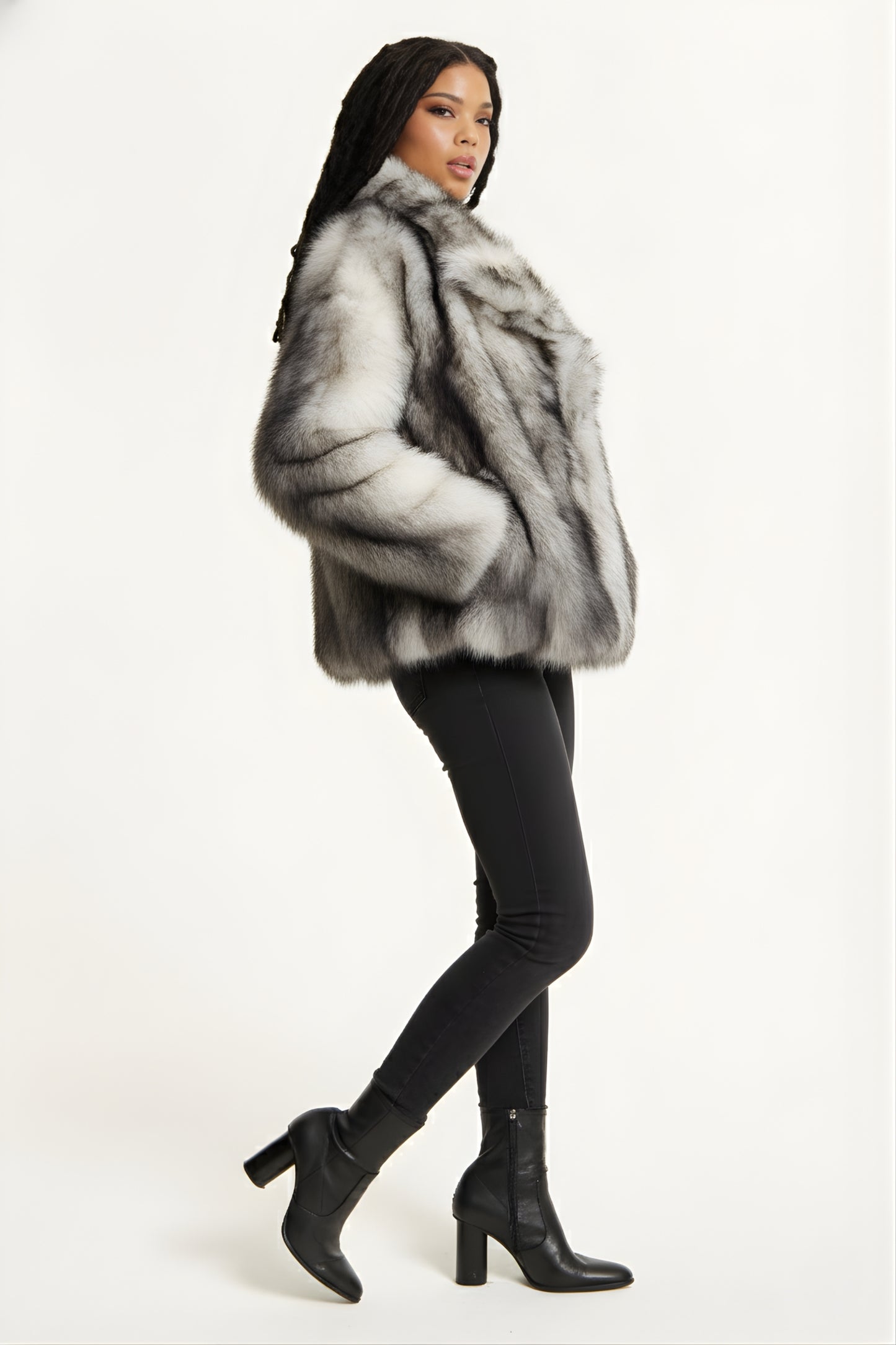 
                  
                    Grey Ombre Faux Fur Coat
                  
                