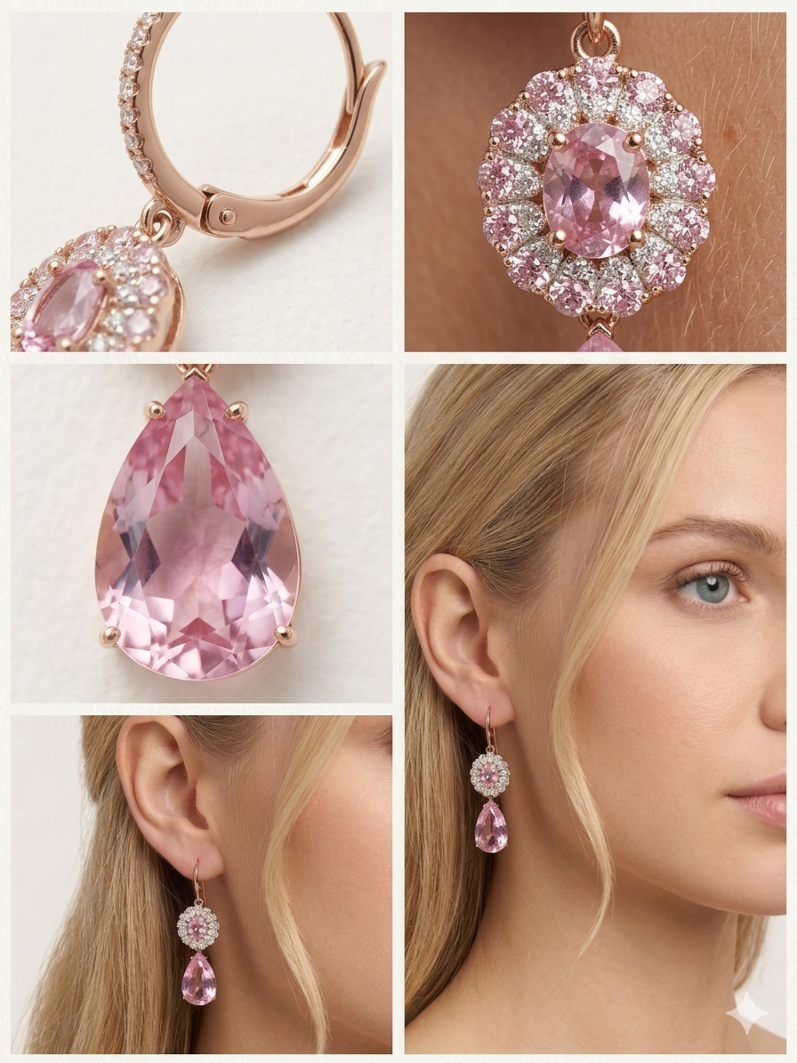 
                  
                    Blush Crystal Teardrop Drop Earrings
                  
                
