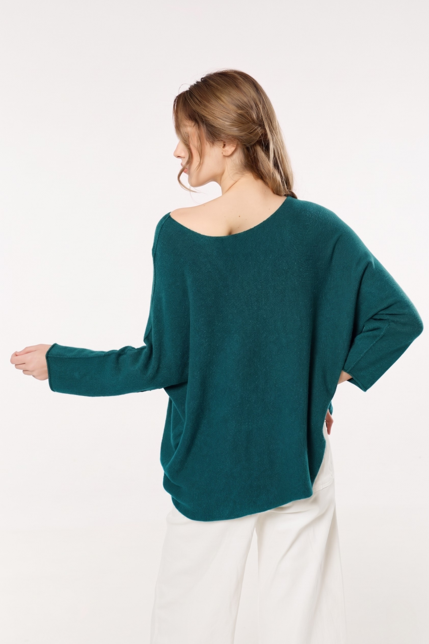 
                  
                    Teal Off Shoulder Knit Relaxed Jumper
                  
                