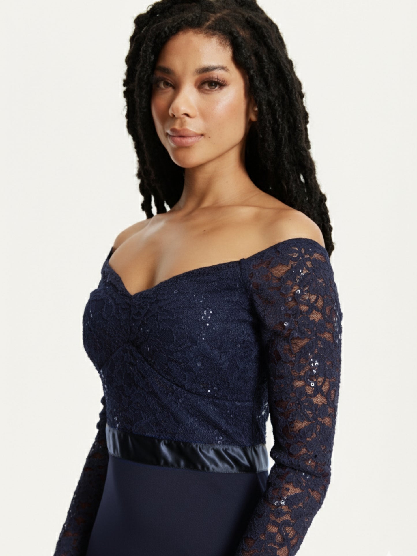 
                  
                    Navy Lace Long Sleeve Maxi Dress
                  
                