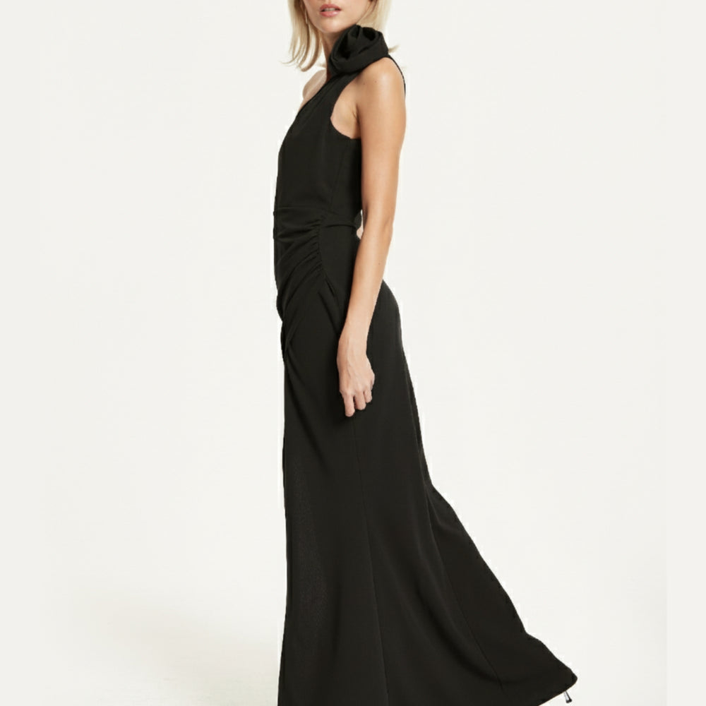 
                  
                    One Shoulder Black Rose Maxi Dress
                  
                