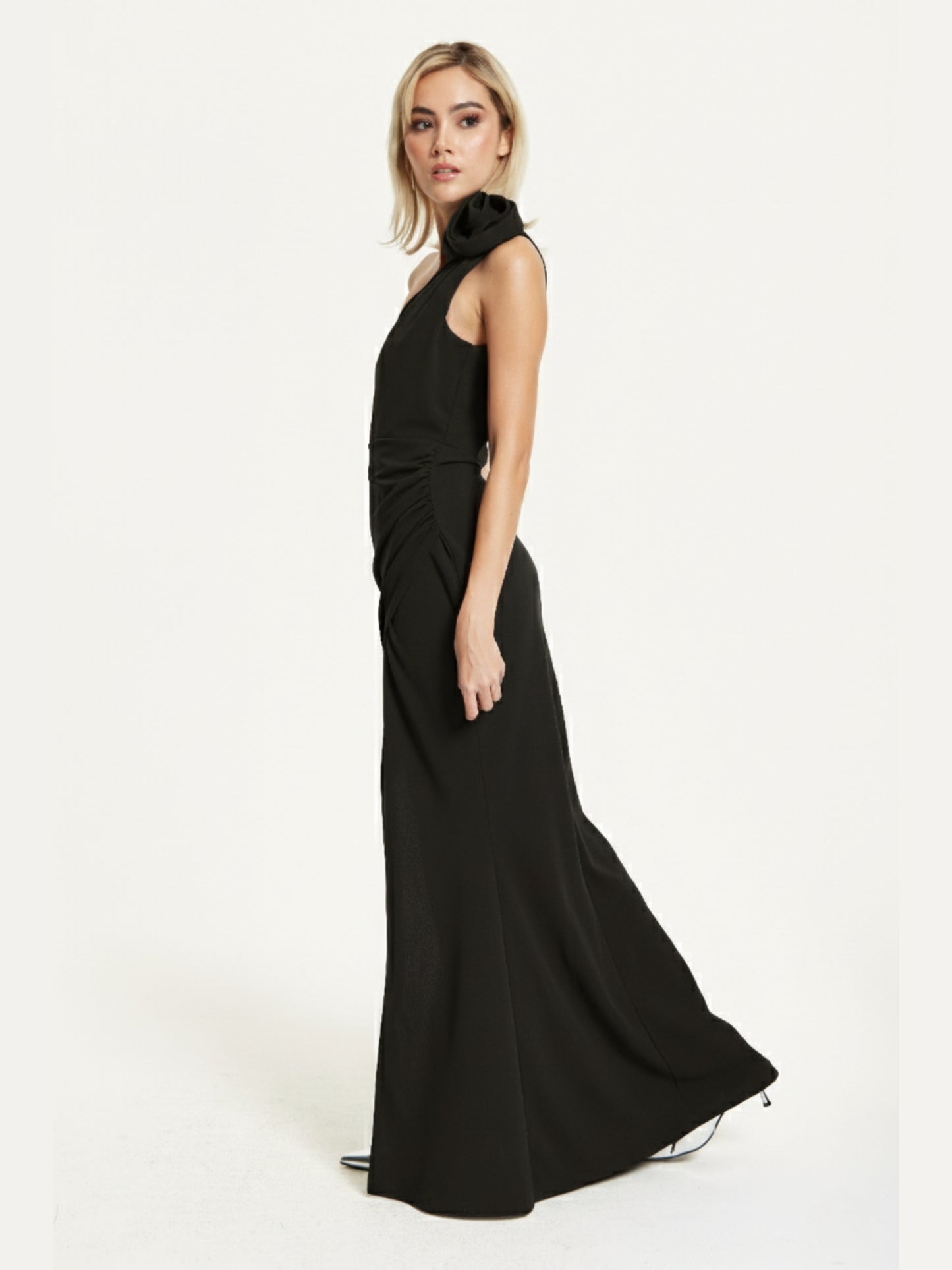 
                  
                    One Shoulder Black Rose Maxi Dress
                  
                