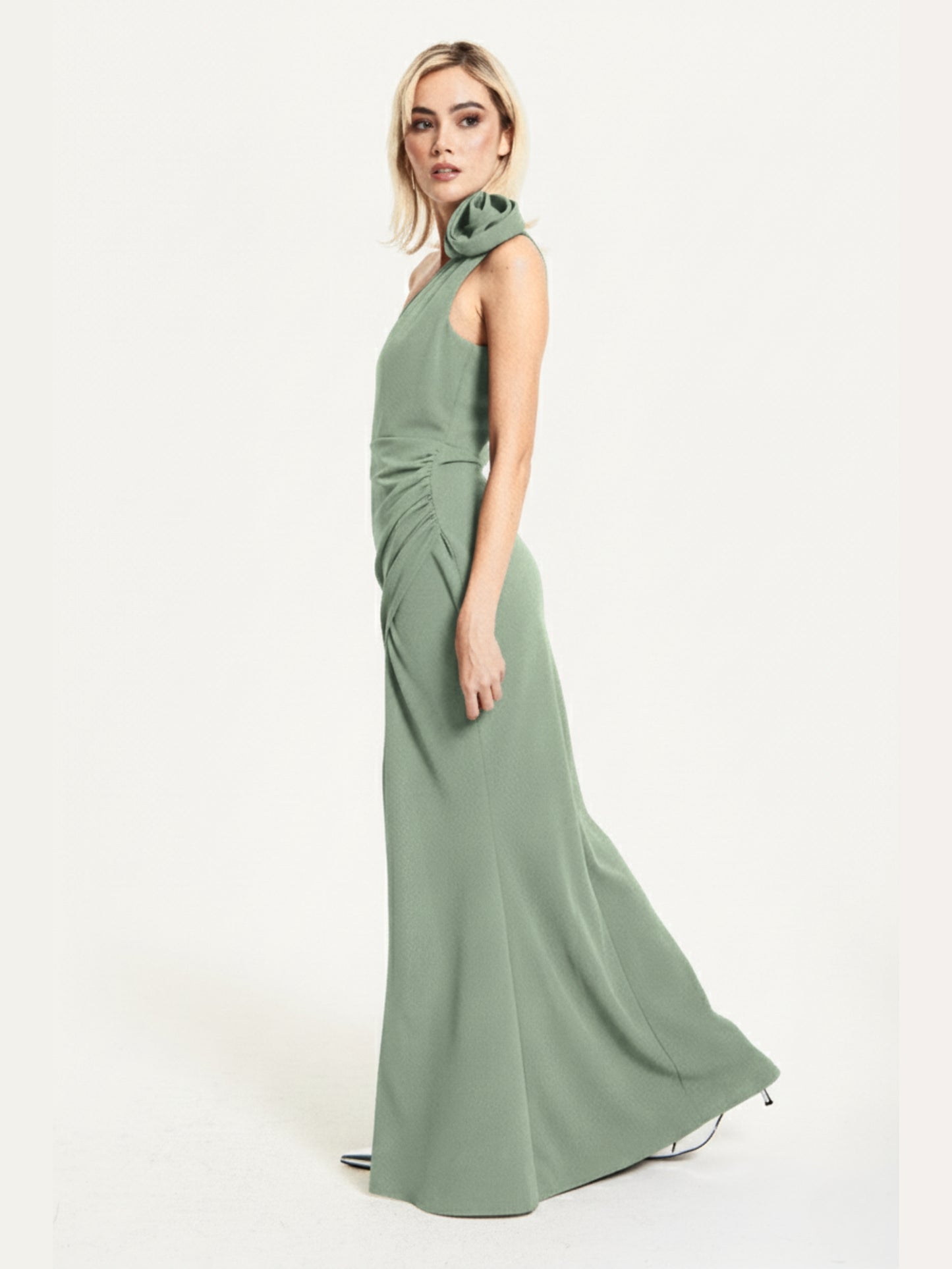 
                  
                    One Shoulder Sage Rose Maxi Dress
                  
                