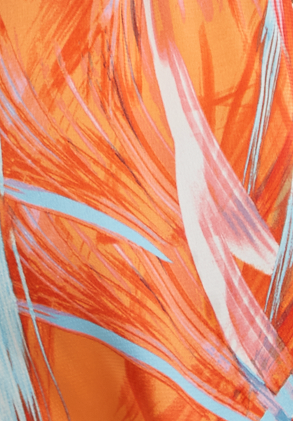 Liquorish Mini Abstract Print Wrap Dress in Orange