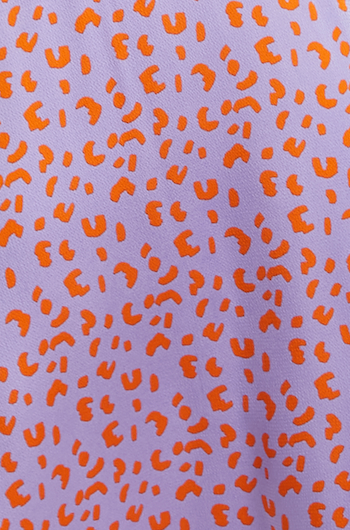 Liquorish Cheetah Print Midi Dress With Mesh Detailing In Lilac And Orange