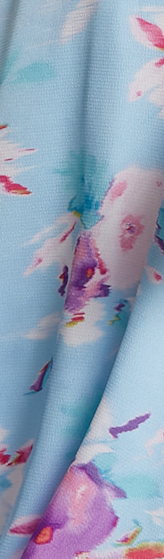 Liquorish Midi Floral Print Dress With Mesh Detail In Blue