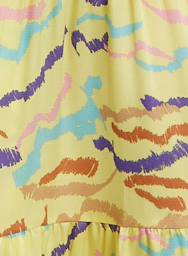 
                  
                    Liquorish Abstract Zebra Print Midi Dress In Yellow With Kimono Sleeves
                  
                
