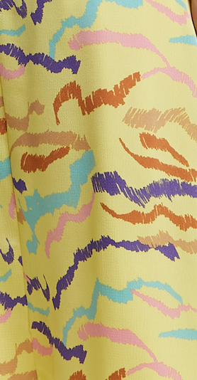 Liquorish Midi Abstract Zebra Print Dress With Mesh Detail In Yellow