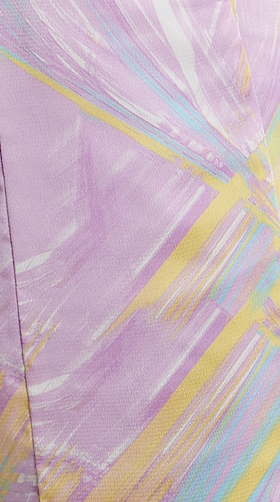 Liquorish Midi Square Neck, Brush Stroke Print Dress In Lilac