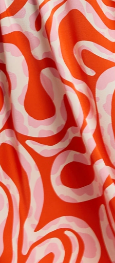 Liquorish Pink And Red Abstract Print Halter Neck Maxi Smock Dress
