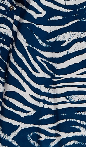 Liquorish Navy Zebra Print Midi Shirt Dress