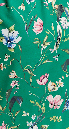 Liquorish Green Floral Print Midi Fake Wrap Dress