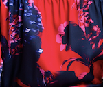 Liquorish Floral Print Red Mini Dress With Long Sleeves