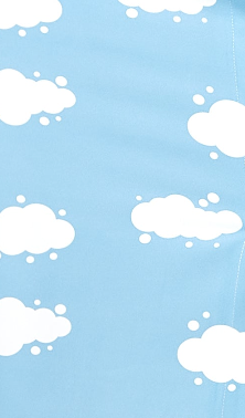 Liquorish Cloud Print Skirt in Blue