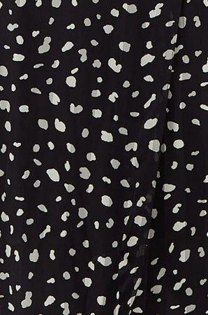 Liquorish Animal Print Midi Wrap Dress in Black and White